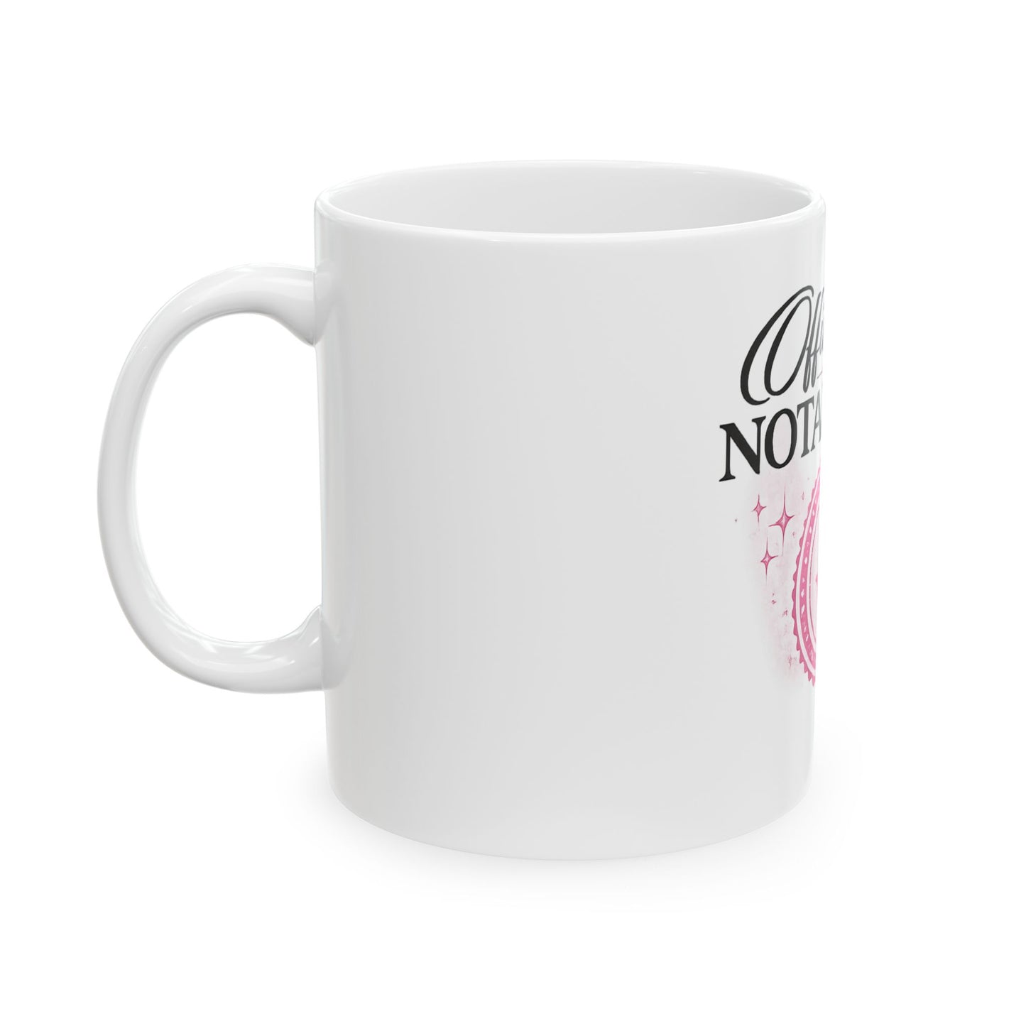 Official Notary Ceramic Mug – Pink Quill Design (11oz & 15oz)