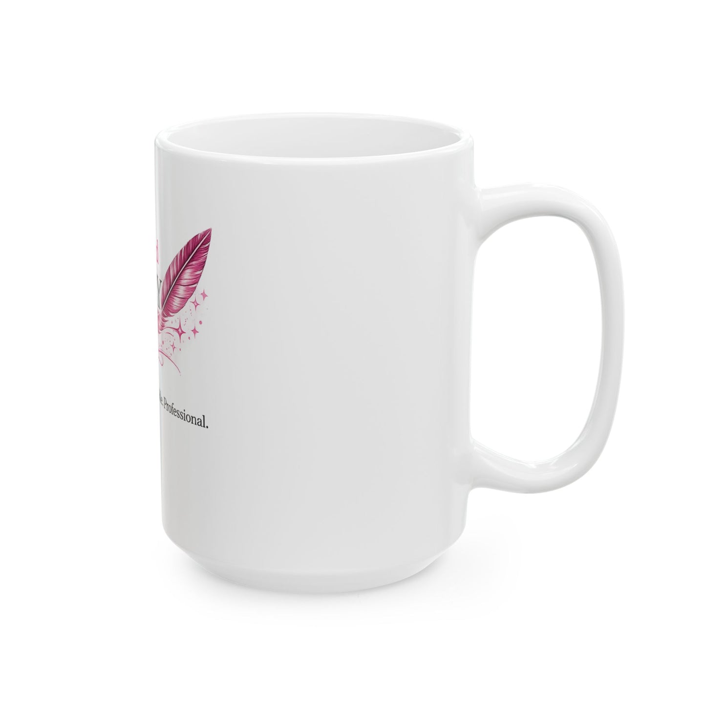 Notary Mug — "Certified Notary" Pink Quill Ceramic Coffee Cup (11oz/15oz)