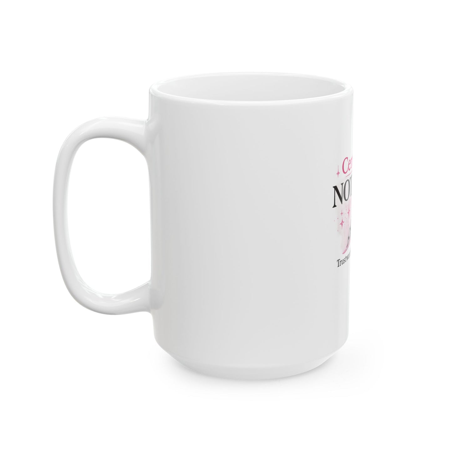 Notary Mug — "Certified Notary" Pink Quill Ceramic Coffee Cup (11oz/15oz)